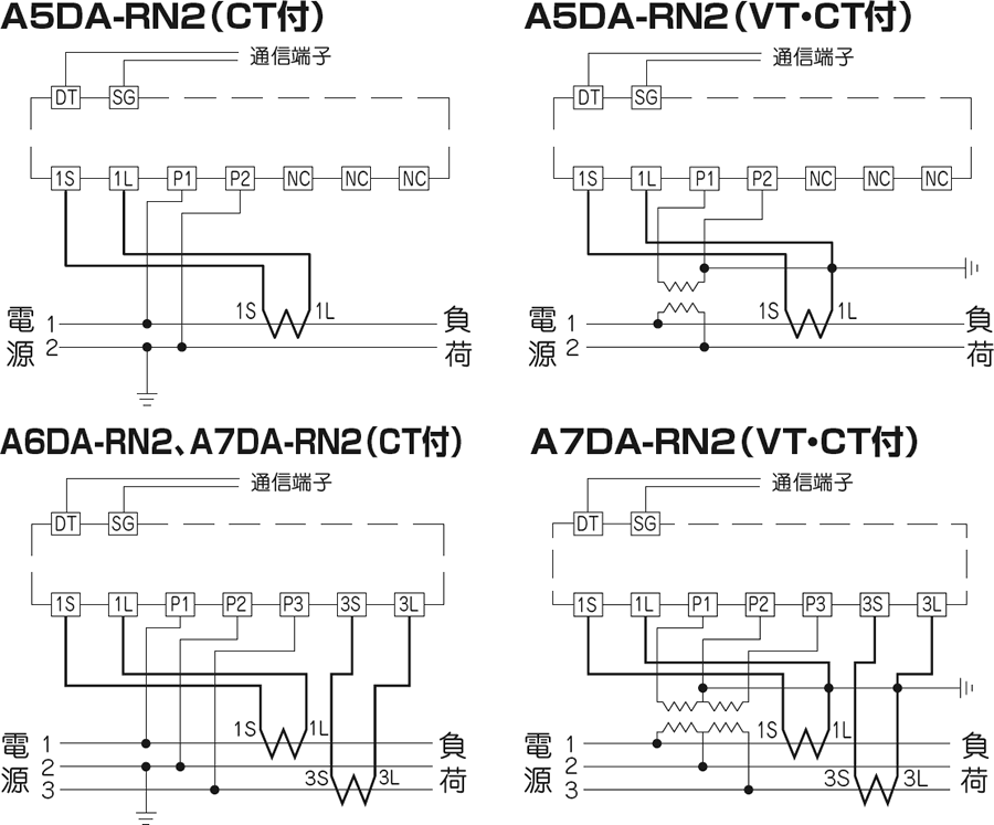 単相2線式/単相3線式/三相3線式 A5DA-RN2、A6DA-RN2、A7DA-RN2 | 電力